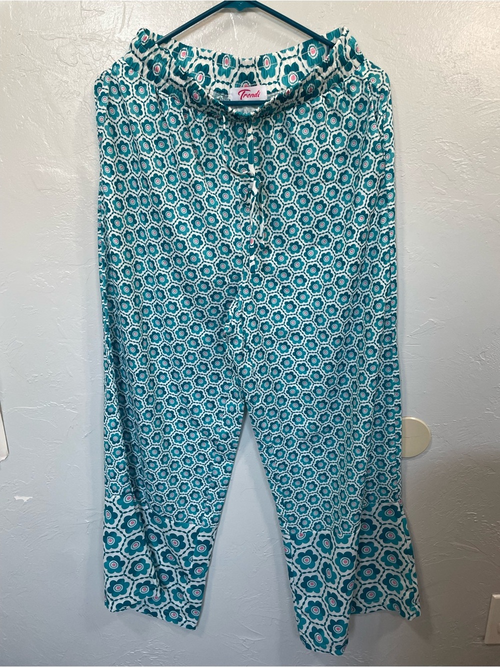 Teal Wide Leg Lightweight Flowy  Pants